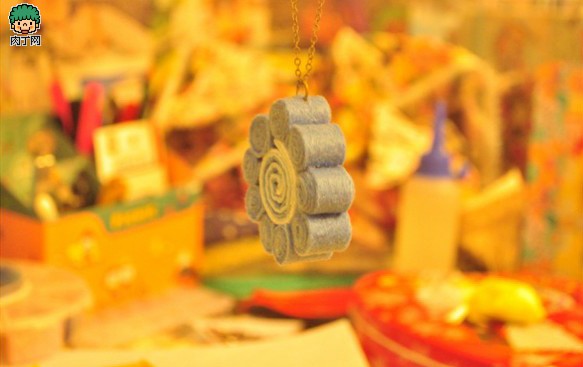 不织布制作饰品diy-廉价毛衣链 可爱的小兰花