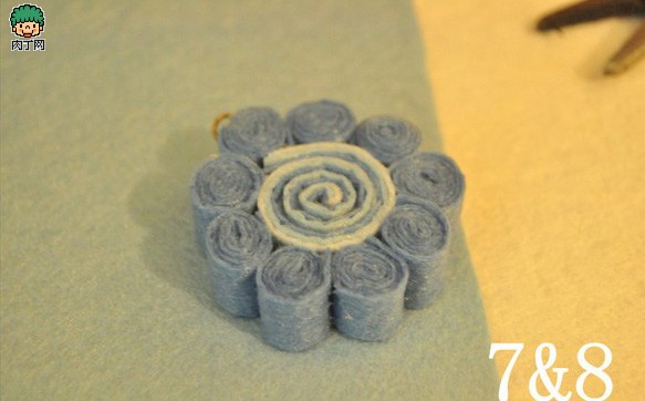 不织布制作饰品diy-廉价毛衣链 可爱的小兰花