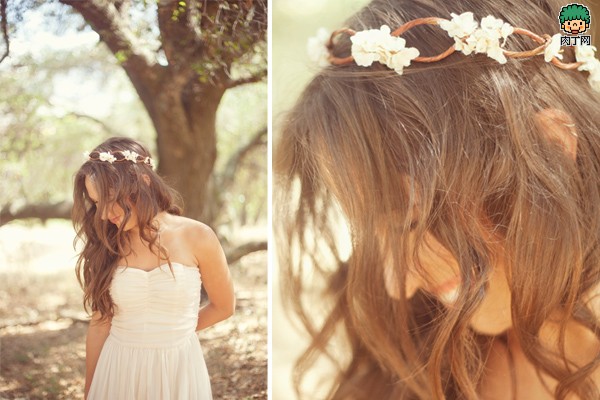 为森女风新娘打造手工花环头饰的diy要领