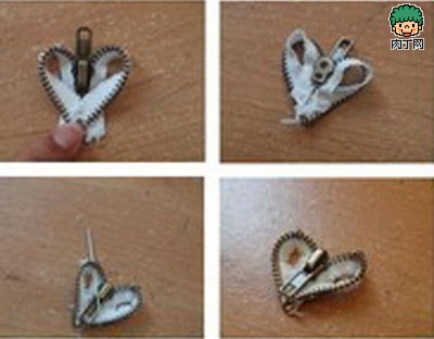 DIY创意手工饰品——图解操作拉链diy心型拉链项链