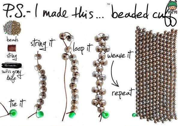 DIYA创意手工diy金银珠超宽潮范儿手链饰品