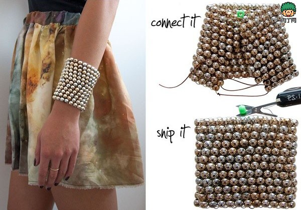 DIYA创意手工diy金银珠超宽潮范儿手链饰品