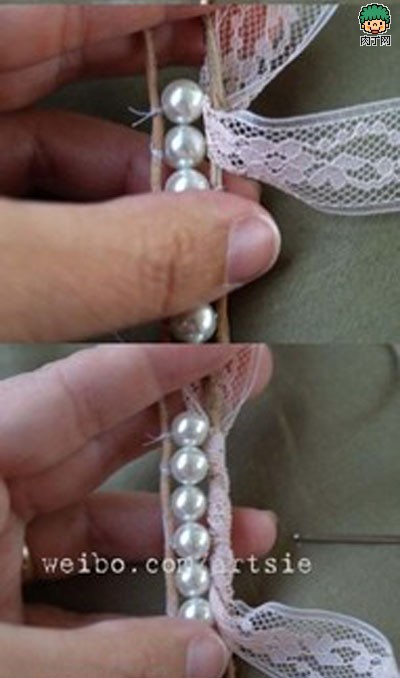 DIY创意手工diy大度蕾丝珍珠手链教你