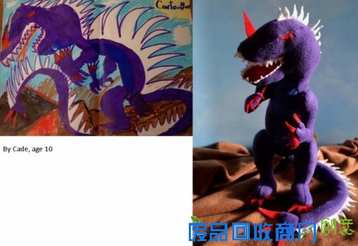 国外手工布偶网站受追捧 根据孩子涂鸦制作