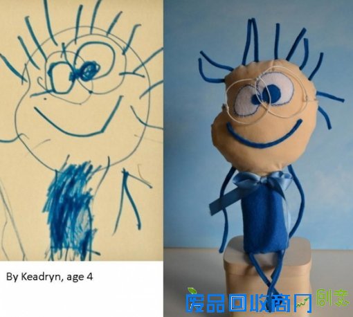 国外手工布偶网站受追捧 根据孩子涂鸦制作