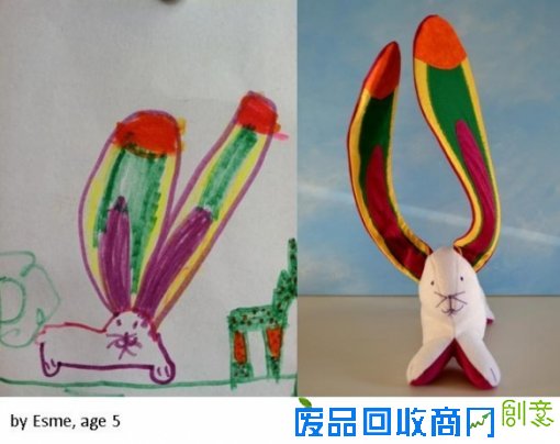 国外手工布偶网站受追捧 根据孩子涂鸦制作