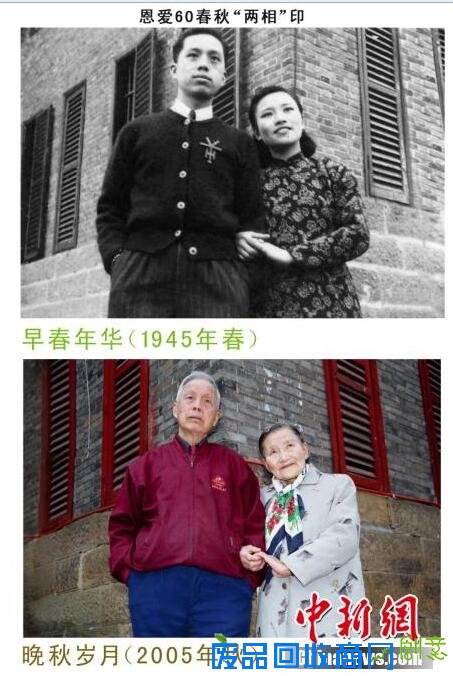 老兵夫妇结婚70周年 同一地点再拍婚纱照(组图)