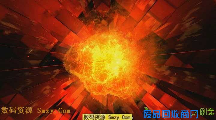 燃烧的火球视频素材,红色立体空间为背景,火焰燃烧涌动着,整个