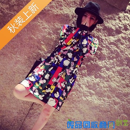 【2014秋装】可爱时尚套头宽松长袖卫衣长款圆领少女装外套图案