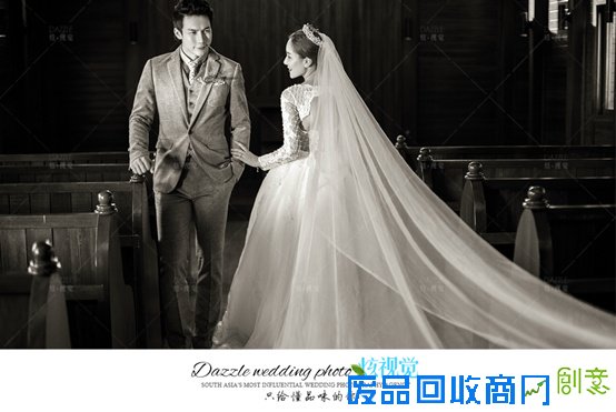 黑白色系婚纱照，引领时尚，三亚炫视觉婚纱摄影工作室