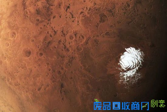 “火星快车”探测器上的高分辨率立体相机通常只从约300公里的距离拍摄火星表面的景象，这张照片是“火星快车”探测器在距离火星约1万公里的高轨道拍摄。