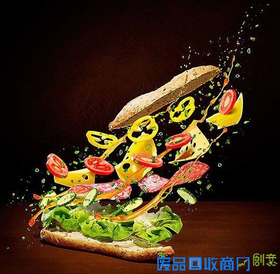 英摄影师拍飞行的食物 制造颠覆的视觉效果