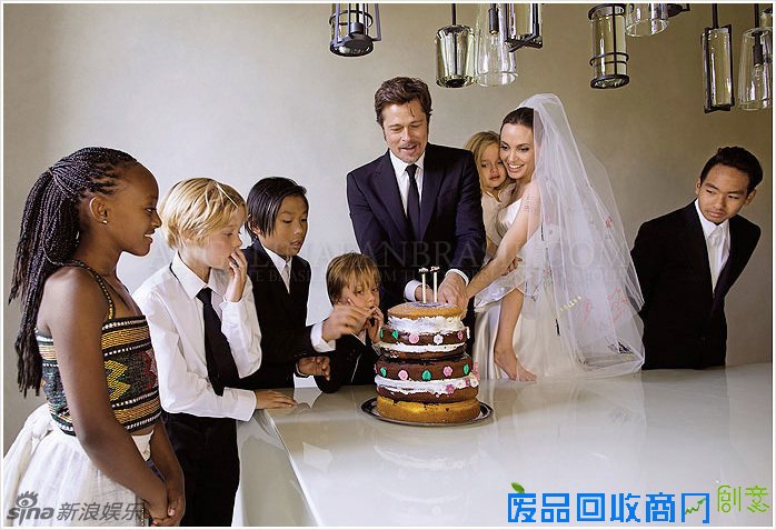 朱莉皮特唯美婚纱照曝光 卖两家杂志赚千万(组图)