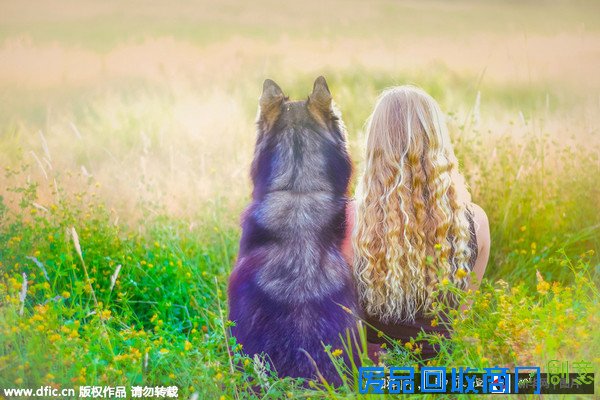 哈士奇被美女主人领养 共同旅游拍摄童话大片【高清】