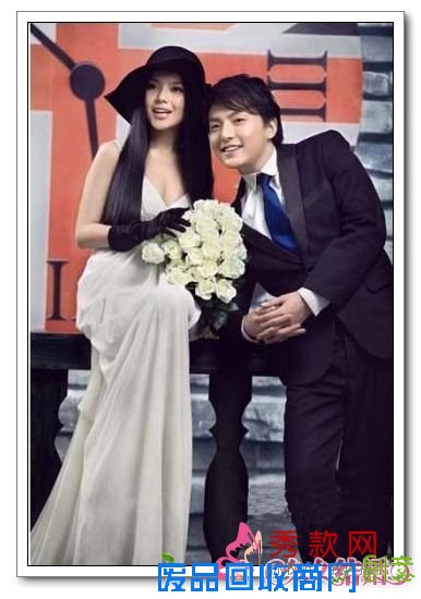 90后准新人摄影棚内拍韩式唯美婚纱照