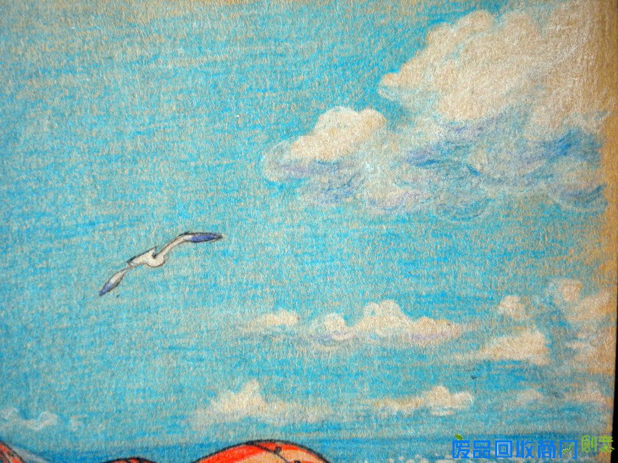 彩铅天空 之城 宫崎骏 绘画习作 插画 木槿 微凉 