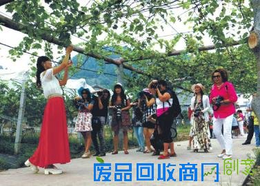 女摄影家拍摄美女。