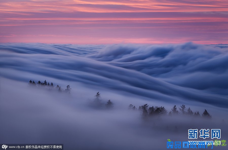 美国摄影师拍摄云雾缭绕山林美似仙境