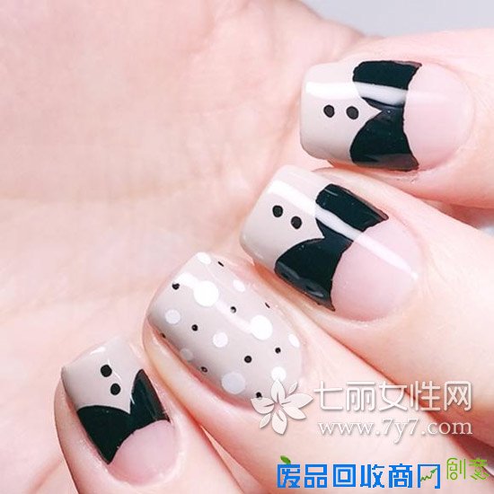 美甲图片2015款式绅士,美甲绅士图案,美甲绅士样