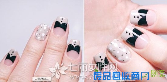 美甲图片2015款式绅士,美甲绅士图案,美甲绅士样