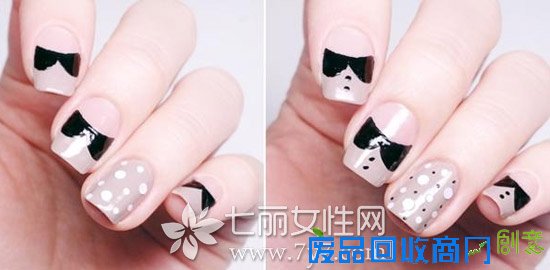 美甲图片2015款式绅士,美甲绅士图案,美甲绅士样