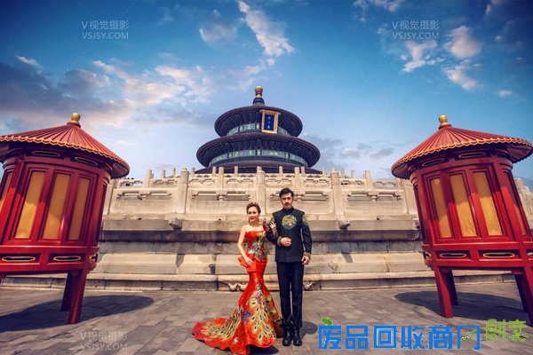 中国风婚纱照，V视觉定格北京婚纱摄影东方美
