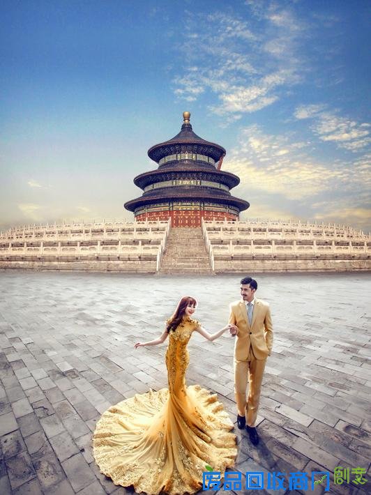 中国风婚纱照，V视觉定格北京婚纱摄影东方美