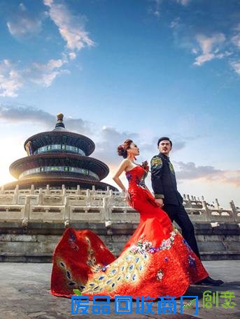 北京婚纱摄影的金色中国范儿，V视觉大气塑造