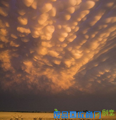 在雷暴天气过后，美国天空惊现罕见“乳房云”，绵延160公里。