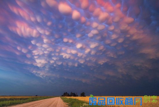 在雷暴天气过后，美国天空惊现罕见“乳房云”。