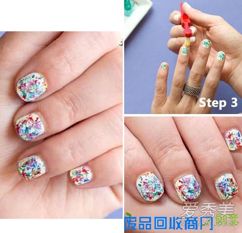 自制美甲：用牙刷打造3款创意美甲 自己做美甲