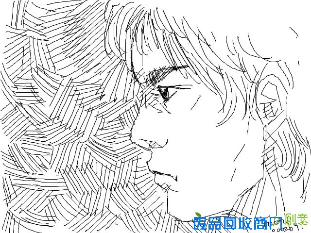 线条练习 男生侧脸 