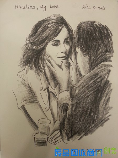 东方网网友漫画缅怀《广岛之恋》导演阿伦-雷乃