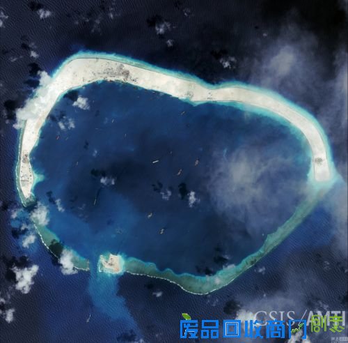 美智库公布中国南沙第一大岛填海造陆