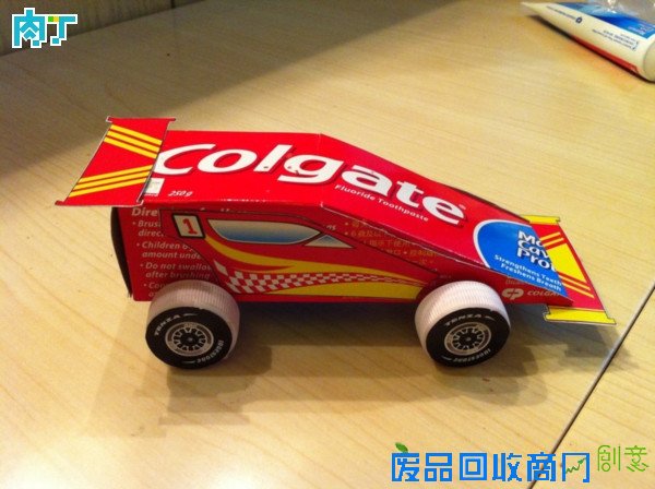 用牙膏盒制作手工作品,变废为宝手工制作小汽车 儿童赛车DIY◆肉丁儿童网