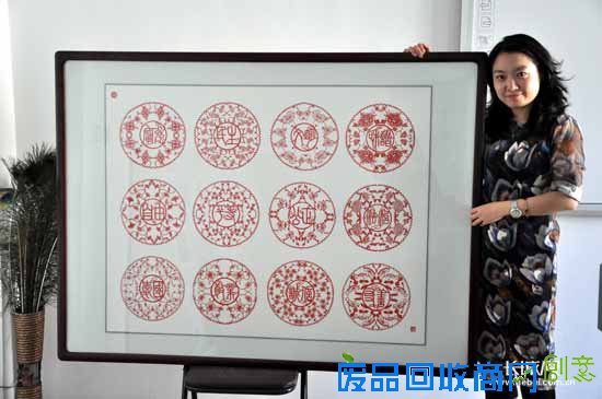 秦皇岛教师创作剪纸作品 弘扬社会主义核心价值观