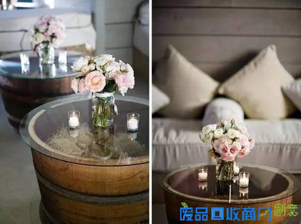 旧物利用 酒桶被改成了最实用的创意家居品