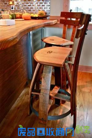 旧物利用 酒桶被改成了最实用的创意家居品