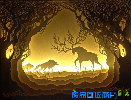 如梦如幻的立体剪纸光影艺术