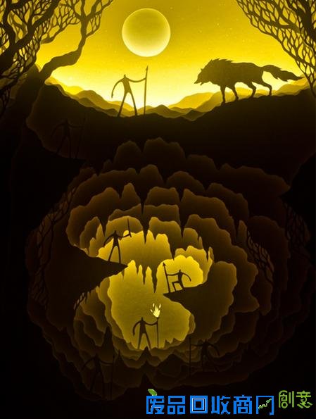 如梦如幻的立体剪纸光影艺术