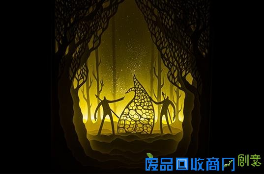 如梦如幻的立体剪纸光影艺术