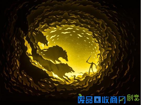 如梦如幻的立体剪纸光影艺术