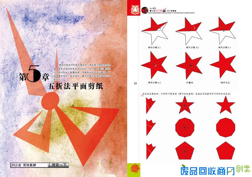 求剪纸窗花五折法的展开效果图?一剪刀剪纸图片