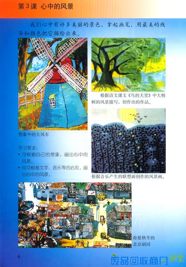 小学六年级美术 上册 第3课 心中的风景 人教版 