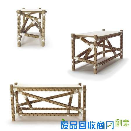  “千疮百孔”的木棍连接家具