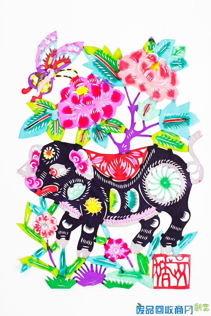 中国传统剪纸猪素材 