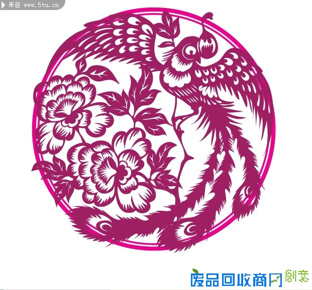 十字绣图案 凤凰剪纸 传统剪纸素材 剪纸矢量图 传统图案 