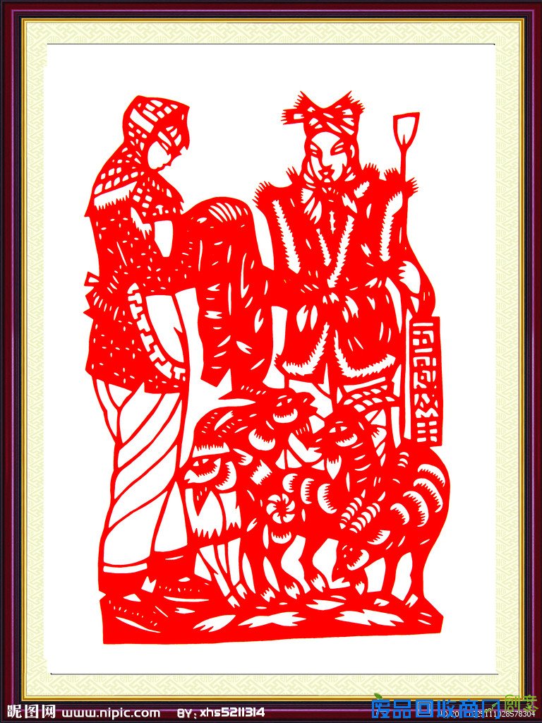 传统剪纸 剪纸 传统元素 五哥放羊 psd分层素材 源文件 