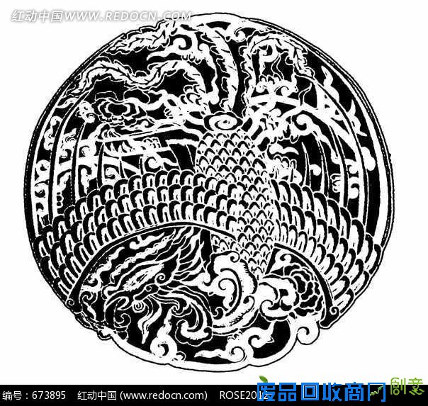 传统凤纹剪纸图片 编号 673895 其他 文化艺术 图片素材 