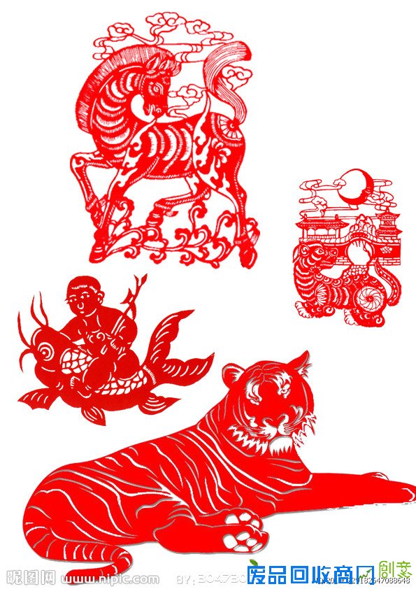 传统剪纸 生肖 传统 剪纸艺术 psd分层素材 源文件 72dpi 
